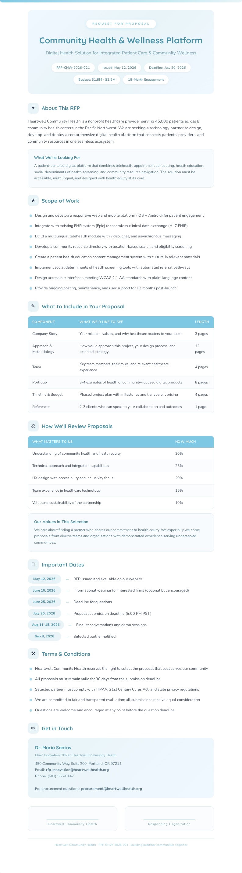 Soft Organic Request for Proposal